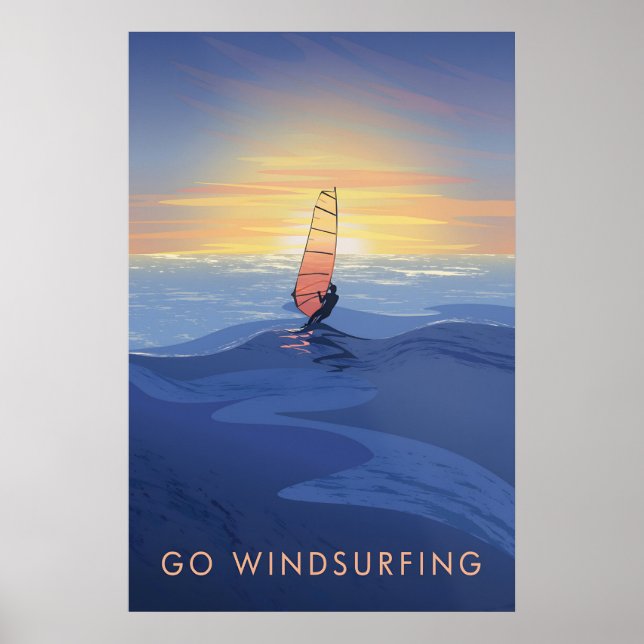Go Windsurfing Travel Poster (Framsidan)