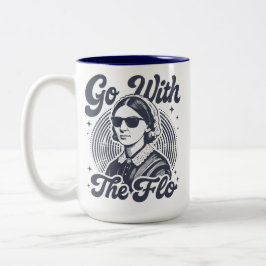 Go With The Flo Florence Nightingale Retro Nurse Två-Tonad Mugg