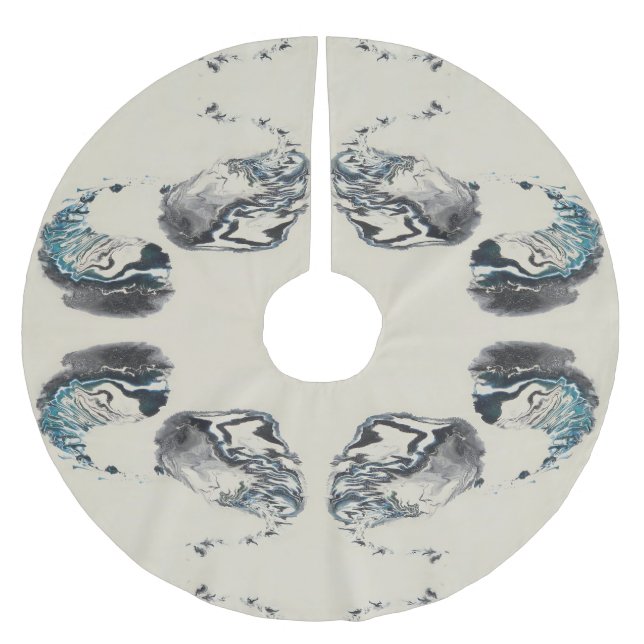 Go With the Flow - Acrylic Pouring Julgransmatta Borstad Polyester (Framsidan)