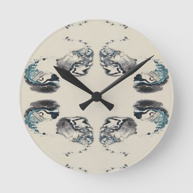 Go With the Flow - Acrylic Pouring Rund Klocka (Framsida)