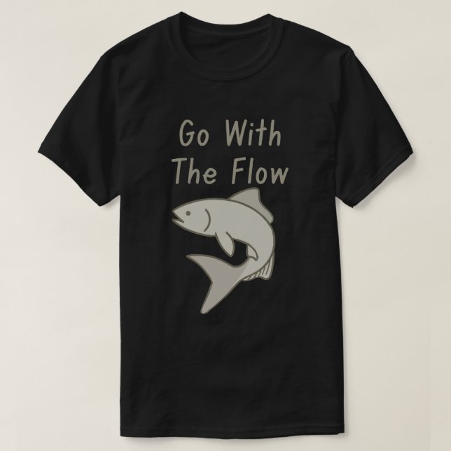 Go With The Flow Fisk T Shirt (Design framsida)