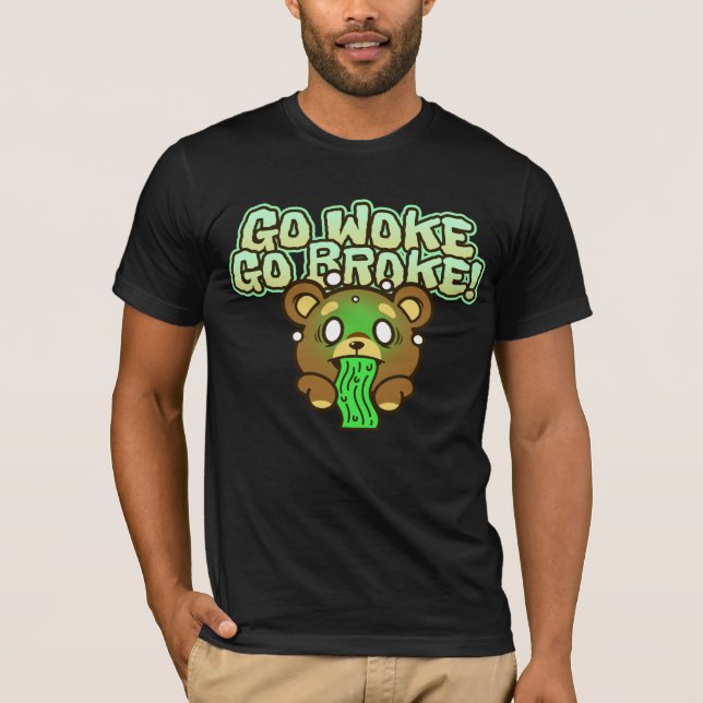 GO WOKE GÅ FATTIG MANAR PATRIOT T-SHIRTS (Framsida)