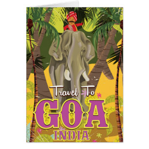Goa Elephant indian semester poster Hälsningskort
