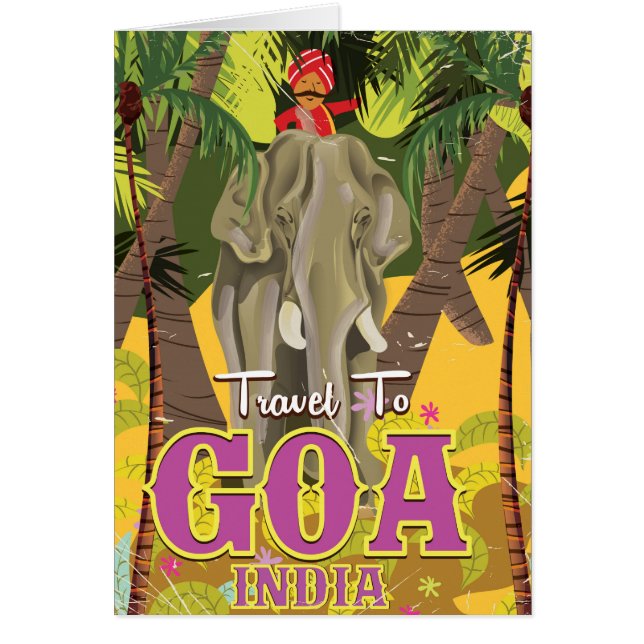 Goa Elephant indian semester poster Hälsningskort (Framsidan)