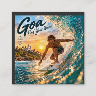 Goa – Hitta Din Våg Fyrkantigt Visitkort