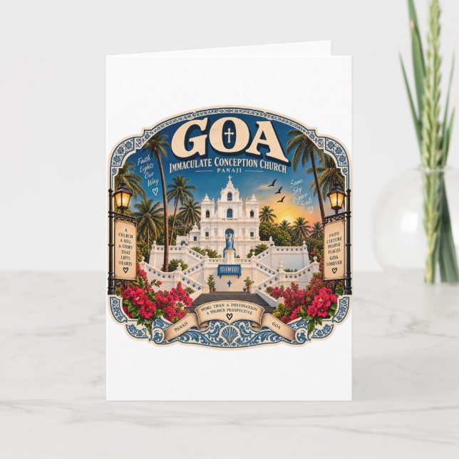 Goa Immaculate Conception Church Panaji – Vintage  Kort (Framsida)