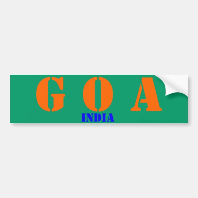 Goa India Bumper Sticker Bildekal (Framsidan)