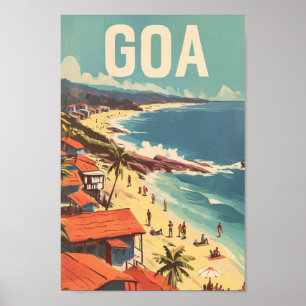 Goa India Vintage Berömd Travel Ställe Poster