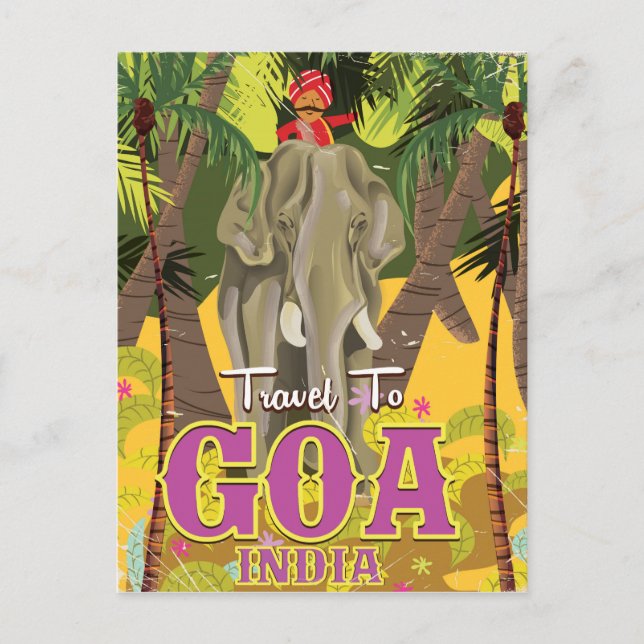 Goa India vintage resor poster Vykort (Framsida)