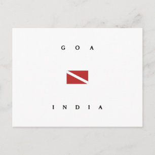Goa Indien Scuba Dykning Flagga Vykort