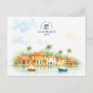 Goa, Indien souvenir    Akvarell Resa  Vykort