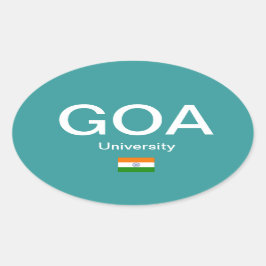 Goa Universiteten* (Indien) Euro-stil Oval Sticker Ovalt Klistermärke