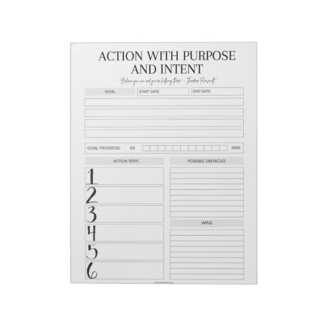 Goal Achiever's Masterplan: Action Plan Notepad Anteckningsblock (Roterad)