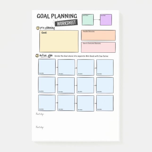 Goal planning Post-It Notes Block (Framsida)