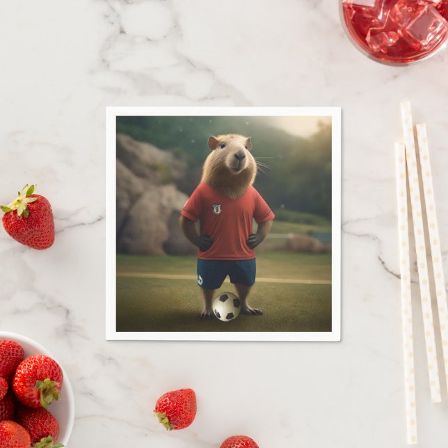 "Goal Scoring Capybara: The Ultimate Soccer Star!" Pappersservett (Insitu)