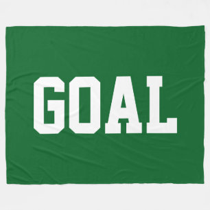 GOAL Sporty Atletisk Vit Text På Vintage Grön Fleecefilt