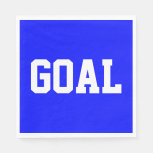 GOAL Vit Atletisk Text På Ljus Kunglig Blå Pappersservett