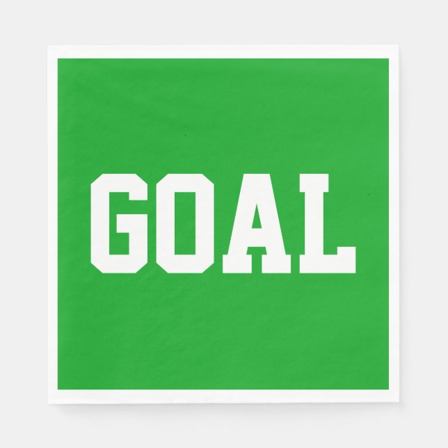 GOAL White Athletic Text On Sporty Bright Green Pappersservett (Framsidan)