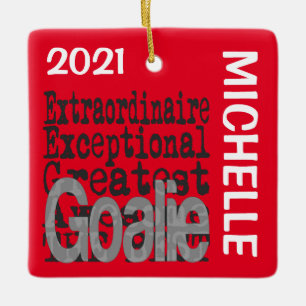 Goalie Extraordinaire ANPASSNINGSBAR Julgransprydnad Keramik