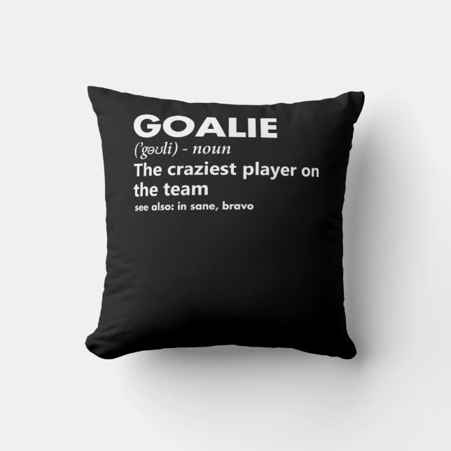 Goalie Goalkeeper Definition Socer Hockey Kudde (Framsida)