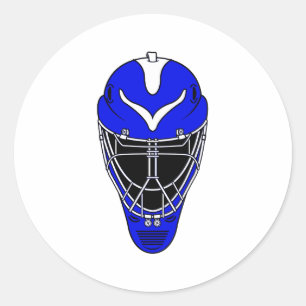 Goalie Helmet Blue Runt Klistermärke