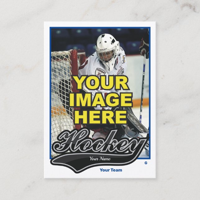 Goalie Hockey Card Visitkort (Framsida)