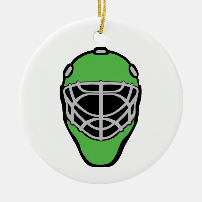Goalie Mask Julgransprydnad Keramik (Framsidan)