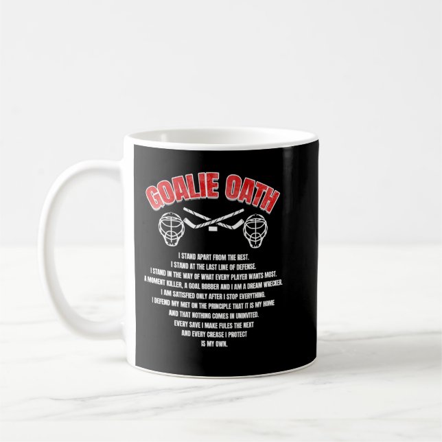 Goalie Oath   Ice Hockey Goalie Prayer Gift Classi Kaffemugg (Vänster)