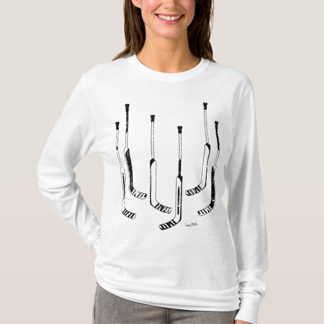 Goalie Sticks Hockey T Shirt (Framsida)