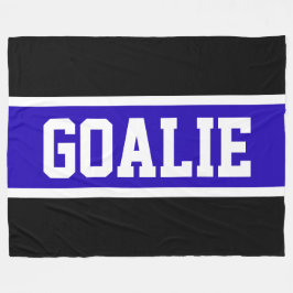 GOALIE Text Bold Athletic Blue White Rand Fleecefilt