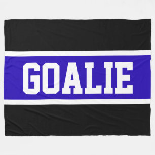GOALIE Text Bold Athletic Blue White Rand Fleecefilt