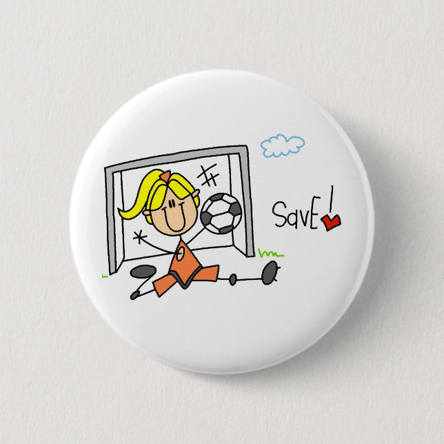 Goalien gör sparan att knäppas knapp (Framsida)