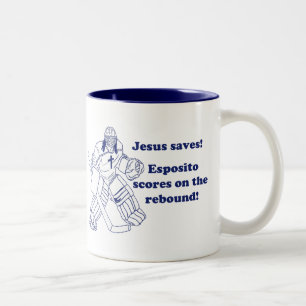 GOALIEN JESUS SPARAR muggen Två-Tonad Mugg