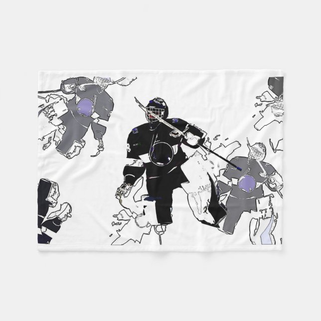 Goalies Sten! Hockey Player Fleece Blanket (Framsidan (Horisontell))