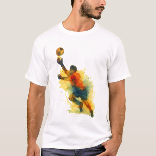 Goalkeeper Dive Tee - Watercolor Football Art Shir