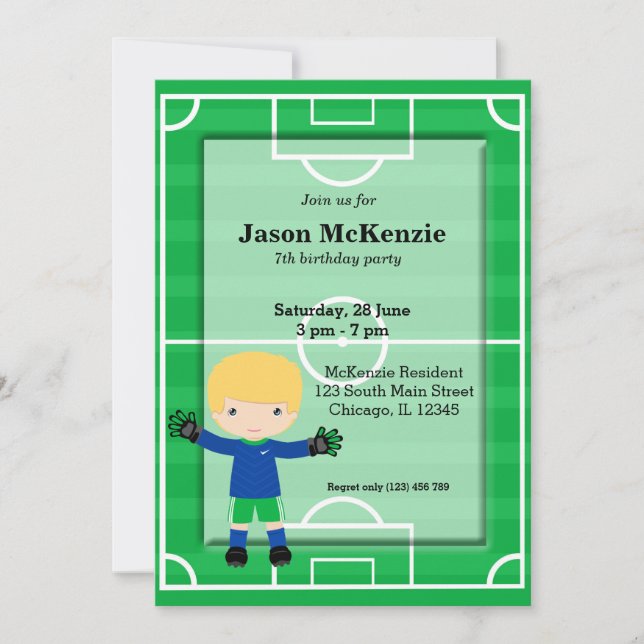 Goalkeeper Inbjudningar (Framsida)