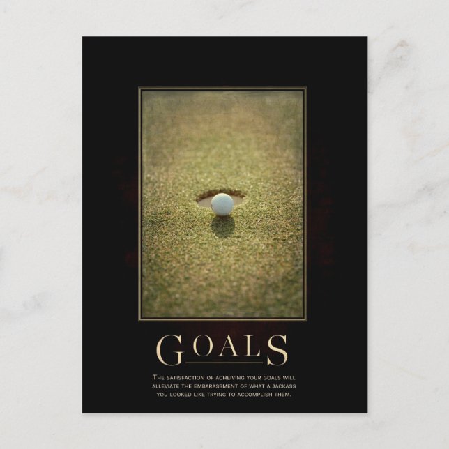 Goals Motivational Parody Postcard Vykort (Framsida)