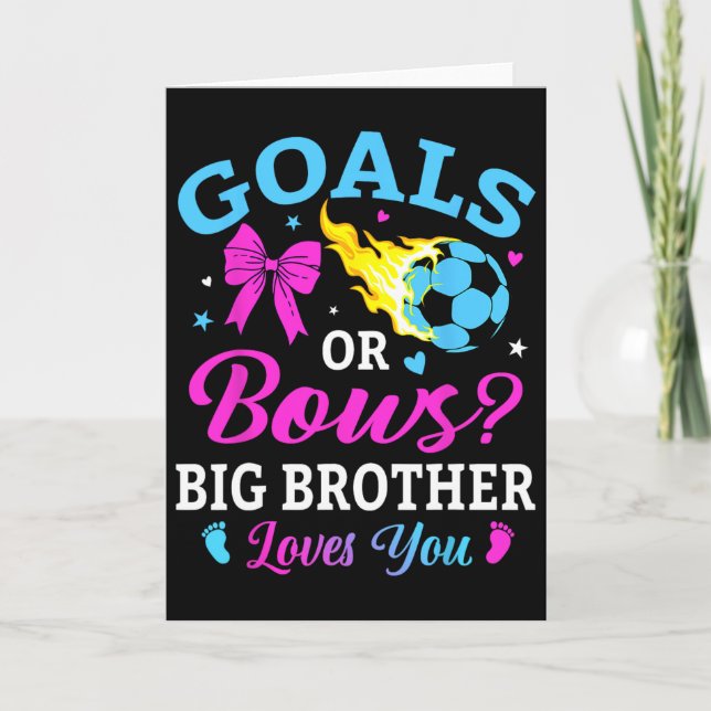 Goals Or Bows Big Brother Loves You Soccer Gender  Kort (Framsida)