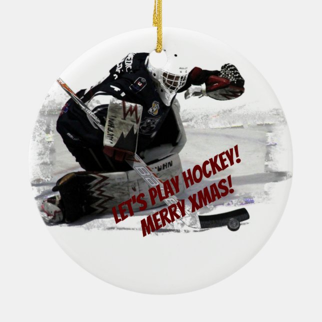 Goaltender - Hockey Player Ceramic Ornament (Baksidan)