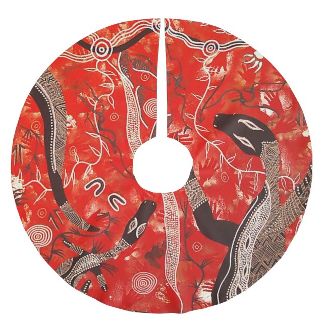 Goanna Dreaming Julgran Skirt Julgransmatta Borstad Polyester (Framsidan)