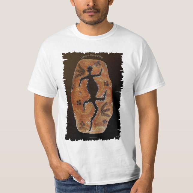 GOANNA DREAMTIME Australian Aboriginal Art T-Shirt (Framsida)