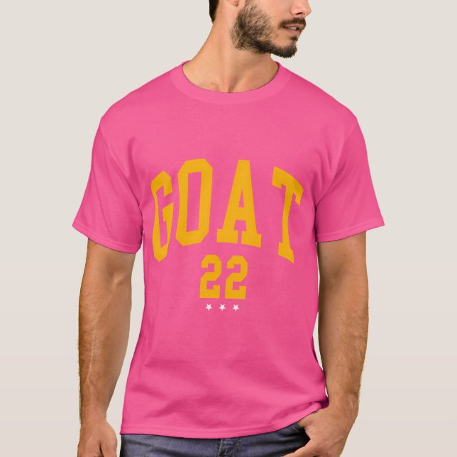 Goat 22 Basketball nummer 22 Basketball T Shirt (Framsida)