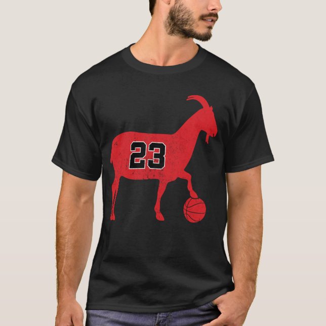 GOAT 23 Lustigt Basketball T Shirt (Framsida)