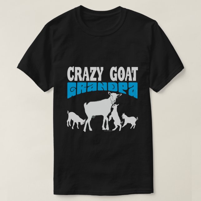GOAT ÄLSKARE | Crazy Goat Grandpa Blue GYG Tee Shirt (Design framsida)