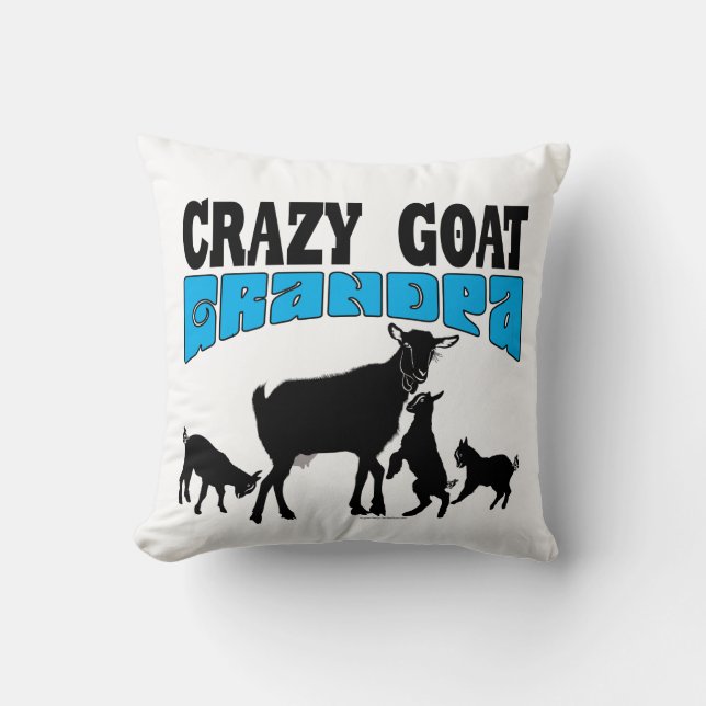 GOAT ÄLSKARE | Crazy Goat Grandpa Reversible Kudde (Framsida)