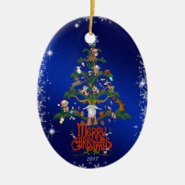 GOAT ÄLSKARE God jul Goat träd Julgransprydnad Keramik