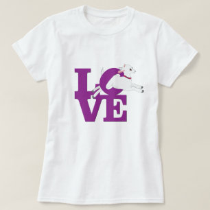 GOAT ÄLSKARE LILA Goat L O V E med vitt getter T Shirt