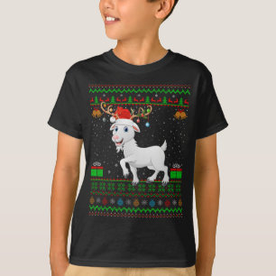 Goat Älskare Santa Hat Matching Ugly Goat jul T Shirt