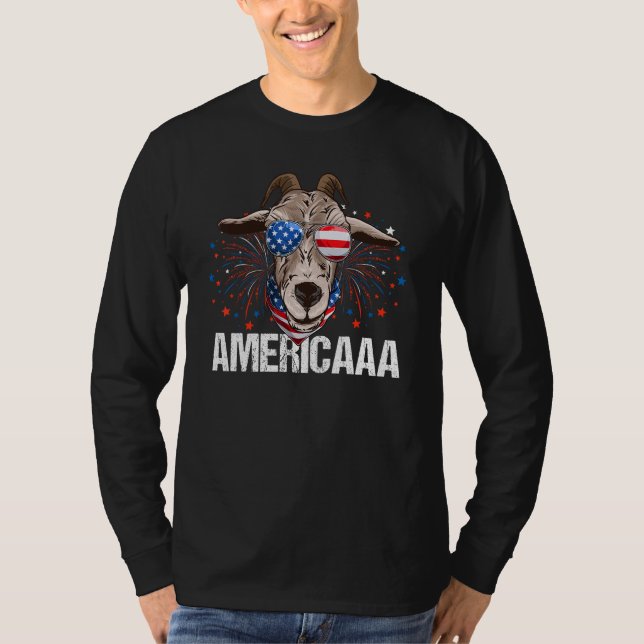 Goat Americaaa 4th Of July USA Patriotic  Boy Fire T Shirt (Framsida)