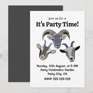 Goat Animal Funny Goat Inbjudningar